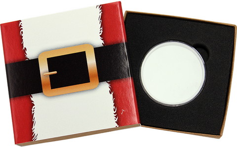 SilverTowne Natural Kraft Paper Gift Box with Santa Claus Box Sleeve